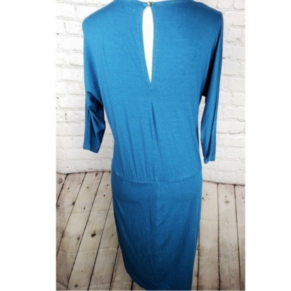 Anthro Three Dots Dress Side Gathered Draped Small - Picture 3 of 4